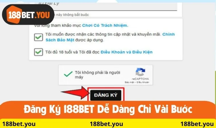 Đăng ký 188BET dễ dàng chỉ vài bước