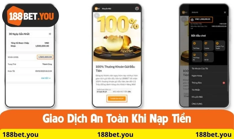 Giao dịch an toàn khi nạp tiền